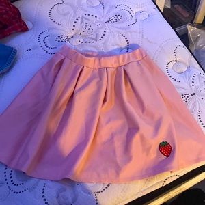 pink strawberry mini skirt